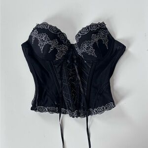Vintage Black & Silver Corset Top